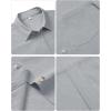 imagesiliteelon Linen Shirts for Women Button Down Shirts Short Sleeve Cotton Collared V Neck Solid Casual Blouses with PocketGray