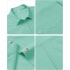 imagesiliteelon Linen Shirts for Women Button Down Shirts Short Sleeve Cotton Collared V Neck Solid Casual Blouses with PocketLight Green