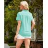 imagesiliteelon Linen Shirts for Women Button Down Shirts Short Sleeve Cotton Collared V Neck Solid Casual Blouses with PocketLight Green