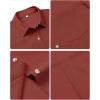 imagesiliteelon Linen Shirts for Women Button Down Shirts Short Sleeve Cotton Collared V Neck Solid Casual Blouses with PocketRed