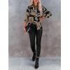imagesiliteelon Womens Button Down Shirts Dress Shirts Long Sleeve Wrinkle Free Collared Work Blouses Casual Print Chiffon TopA Black Leopard