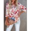 imagesiliteelon Womens Button Down Shirts Dress Shirts Long Sleeve Wrinkle Free Collared Work Blouses Casual Print Chiffon TopA Pink Graphic