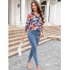 imagesiliteelon Womens Button Down Shirts Dress Shirts Long Sleeve Wrinkle Free Collared Work Blouses Casual Print Chiffon TopBlue Floral