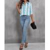 imagesiliteelon Womens Button Down Shirts Dress Shirts Long Sleeve Wrinkle Free Collared Work Blouses Casual Print Chiffon TopBlue Paisley