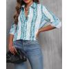 imagesiliteelon Womens Button Down Shirts Dress Shirts Long Sleeve Wrinkle Free Collared Work Blouses Casual Print Chiffon TopBlue Paisley