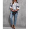 imagesiliteelon Womens Button Down Shirts Dress Shirts Long Sleeve Wrinkle Free Collared Work Blouses Casual Print Chiffon TopGreen White Floral