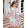 imagesiliteelon Womens Button Down Shirts Dress Shirts Long Sleeve Wrinkle Free Collared Work Blouses Casual Print Chiffon TopMulticolored Graphic