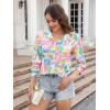 imagesiliteelon Womens Button Down Shirts Dress Shirts Long Sleeve Wrinkle Free Collared Work Blouses Casual Print Chiffon TopMulticolored Graphic