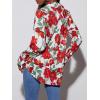 imagesiliteelon Womens Button Down Shirts Dress Shirts Long Sleeve Wrinkle Free Collared Work Blouses Casual Print Chiffon TopRed Flower