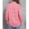 imagesiliteelon Womens Button Down Shirts Dress Shirts Long Sleeve Wrinkle Free Collared Work Blouses Casual Print Chiffon TopRed Graphic