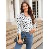 imagesiliteelon Womens Button Down Shirts Dress Shirts Long Sleeve Wrinkle Free Collared Work Blouses Casual Print Chiffon TopWhite Black Floral