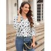 imagesiliteelon Womens Button Down Shirts Dress Shirts Long Sleeve Wrinkle Free Collared Work Blouses Casual Print Chiffon TopWhite Black Floral