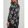 imagesiliteelon Womens Button Down Shirts Dress Shirts Long Sleeve Wrinkle Free Collared Work Blouses Casual Print Chiffon TopWhite Flower