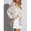 imagesiliteelon Womens Button Down Shirts Dress Shirts Long Sleeve Wrinkle Free Collared Work Blouses Casual Print Chiffon TopWhite Green Floral