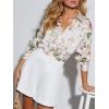 imagesiliteelon Womens Button Down Shirts Dress Shirts Long Sleeve Wrinkle Free Collared Work Blouses Casual Print Chiffon TopWhite Green Floral