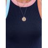 imagesiliteelon Womens Colorblock Racerback Crew Neck Casual Basic Ribbed Fitted Tank Top Sleeveless CamisB Navy Blue