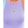 imagesiliteelon Womens Colorblock Racerback Crew Neck Casual Basic Ribbed Fitted Tank Top Sleeveless CamisG Lilac