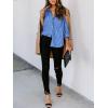 imagesiliteelon Womens Button Down Shirts Cotton Striped Dress Shirt Long Sleeve Collared Office Work Blouses TopsAa Blue Striped