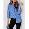imagesiliteelon Womens Button Down Shirts Cotton Striped Dress Shirt Long Sleeve Collared Office Work Blouses TopsAa Blue Striped