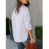 imagesiliteelon Womens Button Down Shirts Cotton Striped Dress Shirt Long Sleeve Collared Office Work Blouses TopsAd Blue and White