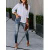 imagesiliteelon Womens Button Down Shirts Cotton Striped Dress Shirt Long Sleeve Collared Office Work Blouses TopsAd Blue and White