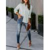 imagesiliteelon Womens Button Down Shirts Cotton Striped Dress Shirt Long Sleeve Collared Office Work Blouses TopsAh Green and White