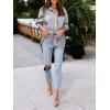 imagesiliteelon Womens Button Down Shirts Cotton Striped Dress Shirt Long Sleeve Collared Office Work Blouses TopsAi Gray Pinstripe