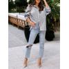 imagesiliteelon Womens Button Down Shirts Cotton Striped Dress Shirt Long Sleeve Collared Office Work Blouses TopsAi Gray Pinstripe