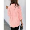 imagesiliteelon Womens Button Down Shirts Cotton Striped Dress Shirt Long Sleeve Collared Office Work Blouses TopsLight Pink Striped
