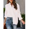 imagesiliteelon Womens Button Down Shirts Cotton Striped Dress Shirt Long Sleeve Collared Office Work Blouses TopsLight Pink and White