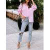 imagesiliteelon Womens Button Down Shirts Cotton Striped Dress Shirt Long Sleeve Collared Office Work Blouses TopsPink Pinstripe