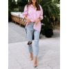 imagesiliteelon Womens Button Down Shirts Cotton Striped Dress Shirt Long Sleeve Collared Office Work Blouses TopsPink Pinstripe
