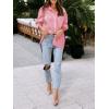 imagesiliteelon Womens Button Down Shirts Cotton Striped Dress Shirt Long Sleeve Collared Office Work Blouses TopsRed Pinstripe