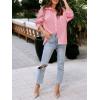 imagesiliteelon Womens Button Down Shirts Cotton Striped Dress Shirt Long Sleeve Collared Office Work Blouses TopsRed Pinstripe