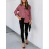 imagesiliteelon Womens Button Down Shirts Cotton Striped Dress Shirt Long Sleeve Collared Office Work Blouses TopsRed Striped