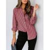 imagesiliteelon Womens Button Down Shirts Cotton Striped Dress Shirt Long Sleeve Collared Office Work Blouses TopsRed Striped