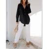 imagesiliteelon Womens Button Down Shirts Dress Shirts Long Sleeve Blouses V Neck Solid Casual Tunics Tops with PocketsA Black