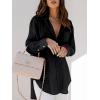 imagesiliteelon Womens Button Down Shirts Dress Shirts Long Sleeve Blouses V Neck Solid Casual Tunics Tops with PocketsA Black