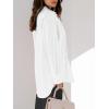 imagesiliteelon Womens Button Down Shirts Dress Shirts Long Sleeve Blouses V Neck Solid Casual Tunics Tops with PocketsAll White