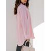 imagesiliteelon Womens Button Down Shirts Dress Shirts Long Sleeve Blouses V Neck Solid Casual Tunics Tops with PocketsBe Pink