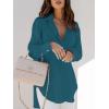 imagesiliteelon Womens Button Down Shirts Dress Shirts Long Sleeve Blouses V Neck Solid Casual Tunics Tops with PocketsBlue02