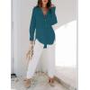 imagesiliteelon Womens Button Down Shirts Dress Shirts Long Sleeve Blouses V Neck Solid Casual Tunics Tops with PocketsBlue02