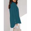 imagesiliteelon Womens Button Down Shirts Dress Shirts Long Sleeve Blouses V Neck Solid Casual Tunics Tops with PocketsBlue02