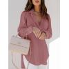 imagesiliteelon Womens Button Down Shirts Dress Shirts Long Sleeve Blouses V Neck Solid Casual Tunics Tops with PocketsCamel Pink