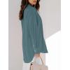 imagesiliteelon Womens Button Down Shirts Dress Shirts Long Sleeve Blouses V Neck Solid Casual Tunics Tops with PocketsDenim Blue