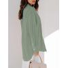 imagesiliteelon Womens Button Down Shirts Dress Shirts Long Sleeve Blouses V Neck Solid Casual Tunics Tops with PocketsGreen02
