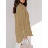 imagesiliteelon Womens Button Down Shirts Dress Shirts Long Sleeve Blouses V Neck Solid Casual Tunics Tops with PocketsKhaki