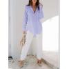 imagesiliteelon Womens Button Down Shirts Dress Shirts Long Sleeve Blouses V Neck Solid Casual Tunics Tops with PocketsLavender