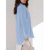 imagesiliteelon Womens Button Down Shirts Dress Shirts Long Sleeve Blouses V Neck Solid Casual Tunics Tops with PocketsSky Blue