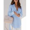 imagesiliteelon Womens Button Down Shirts Dress Shirts Long Sleeve Blouses V Neck Solid Casual Tunics Tops with PocketsSky Blue